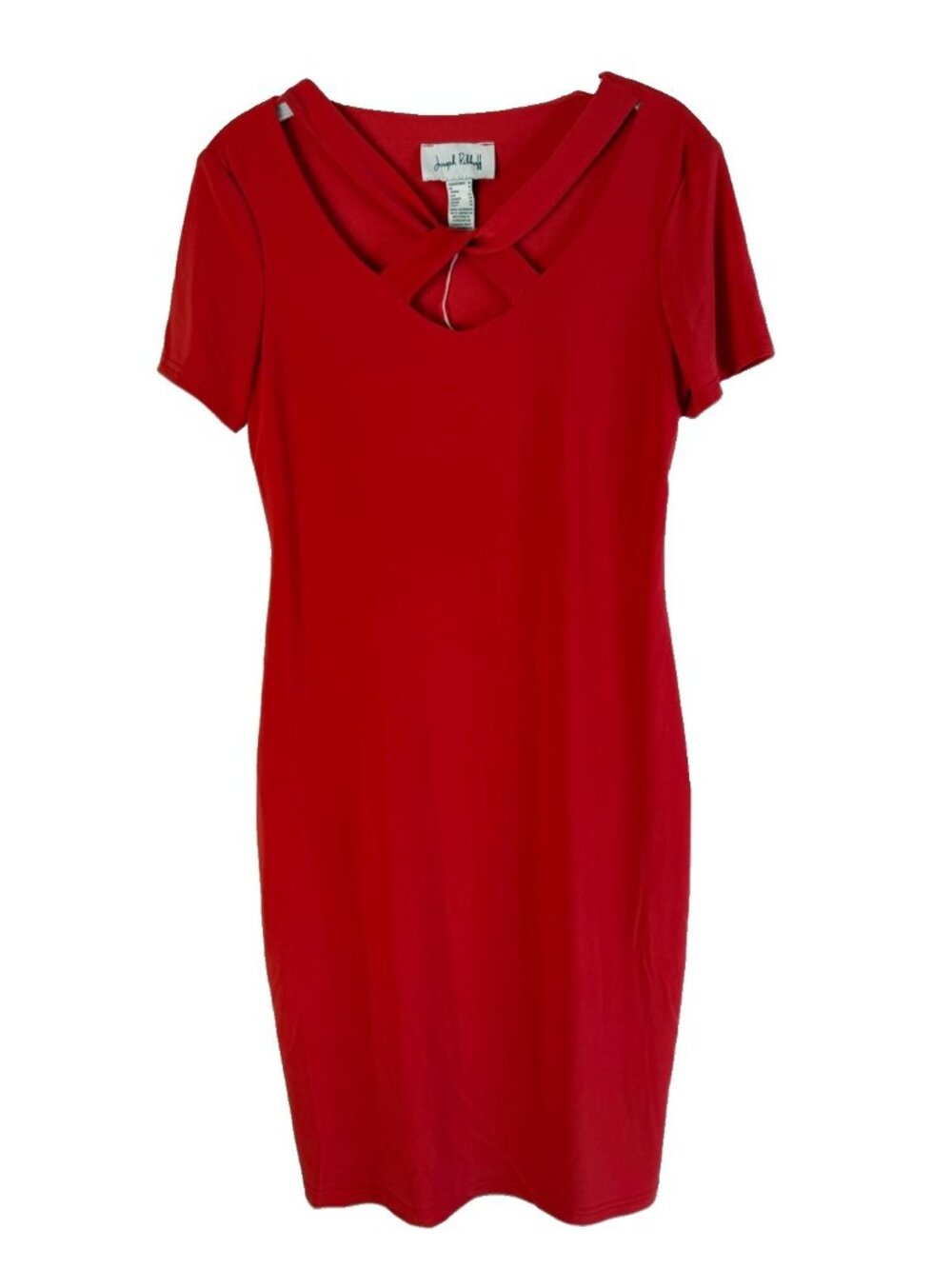 Joseph Ribkoff Dress Slinky Short Sleeve Sheath Orange